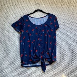 Size M Cherry Pattern Blouse